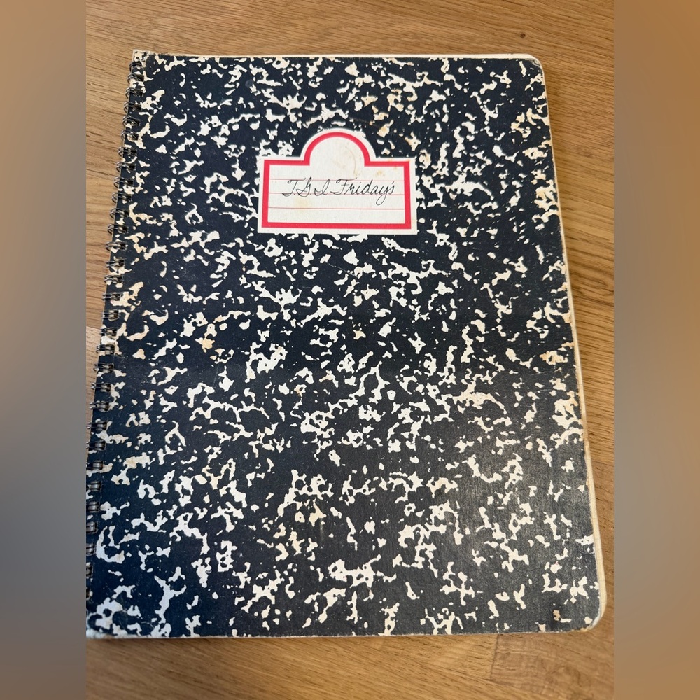 TGI FRIDAY’S spiral notebook menu VINTAGE